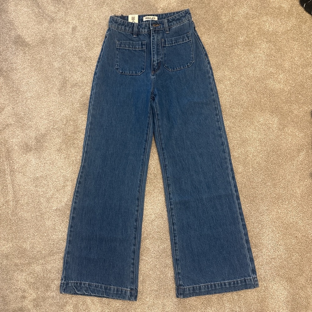 ROLLA'S Classic Dark Blue Wide Leg Jeans